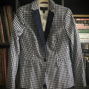 NWT! J. Crew Navy Gingham Blazer
